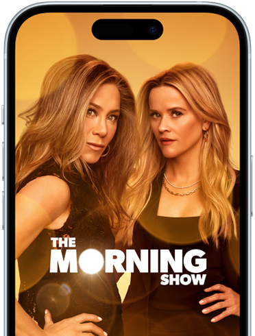 iPhone&nbsp;15 con Apple TV+ que muestra la serie The Morning Show