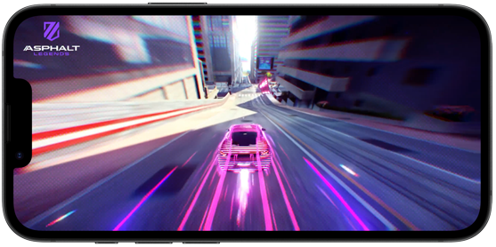 iPhone 17e que muestra un juego de carreras