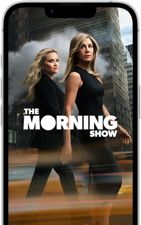 Pantalla de un iPhone 17e que muestra la serie The Morning Show de Apple TV